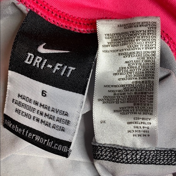 Nike Dri-fit Legging Black Pink Little Girl Size 6 - Picture 4 of 4